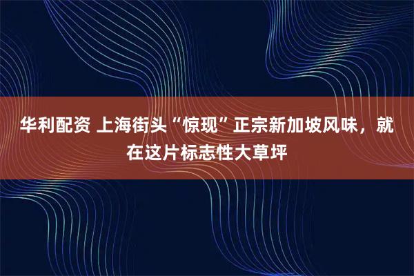 华利配资 上海街头“惊现”正宗新加坡风味，就在这片标志性大草坪
